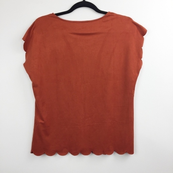 Mandy Evans Suede Feel Tee Scallop Edges - Picture 2 of 6